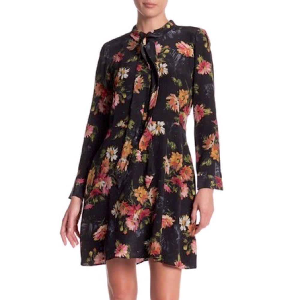 The Kooples Black Tie Front Mini Dress